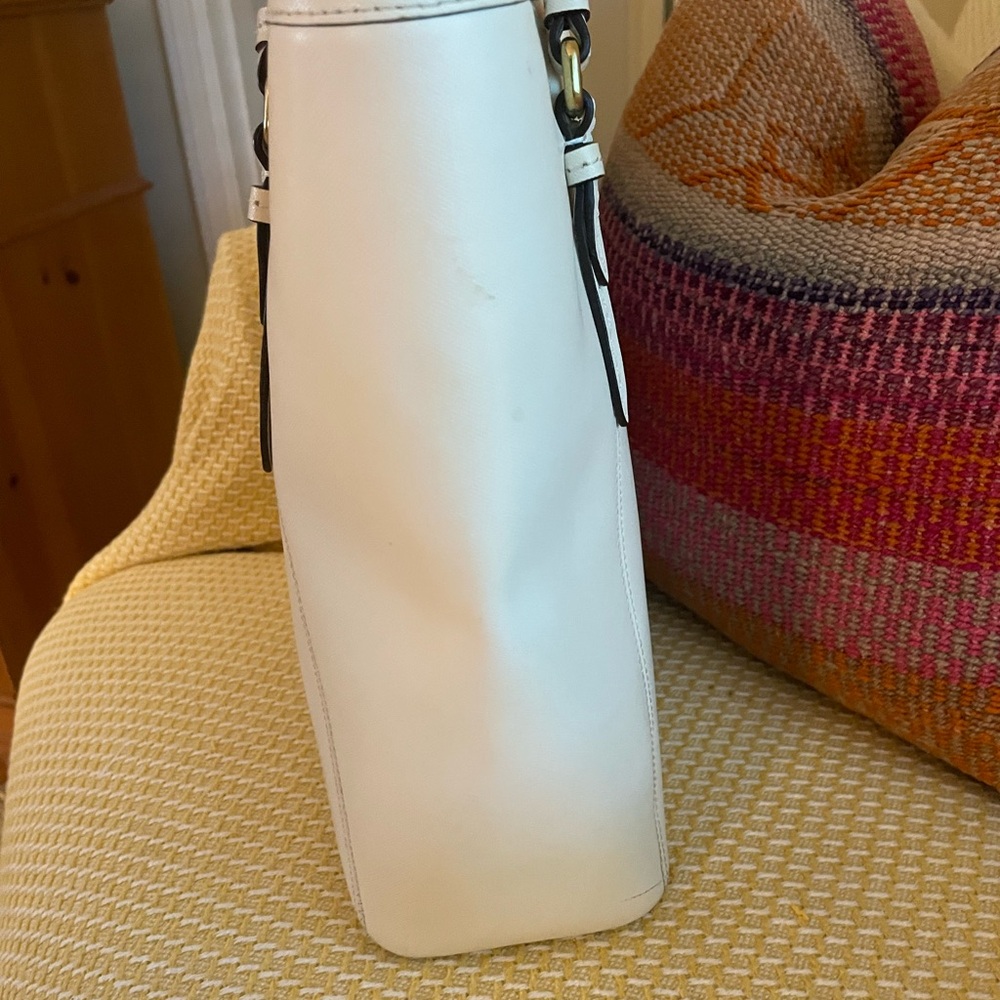 Coach White Leather Tote Bag - Picture 2 of 5